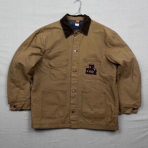 Vintage 90s Big Ben Mens Tan Canvas‎ Chore Coat Blanket Lined Work Jacket 44